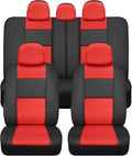 BDK Croc Skin Faux Leather Car Seat Covers, Full Set Red – Universal Fit Design, Airbag Compatible, Front and Back Seat Cover