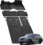 LASFIT Floor Mats & SeatBack Mats & Cargo Mat for Nissan Ariya 2025 2024 2023, All Weather TPE Custom Fit Floor Liners Full Set Car Mats & Backrest Mats & Trunk Mat for 2023-2025 Ariya, Black