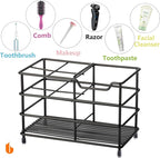 Urbanstrive 304 Stainless Steel Bathroom Toothbrush Holder Toothpaste Holder Stand Bathroom Accessories Organizer (Black, Lar