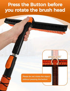 BFONS 41" Ice Scrapers for Car Windshieldand Extendable Snow Brush with Foam Grip and 360° Pivoting Brush Head for Christmas Car Auto Truck SUV