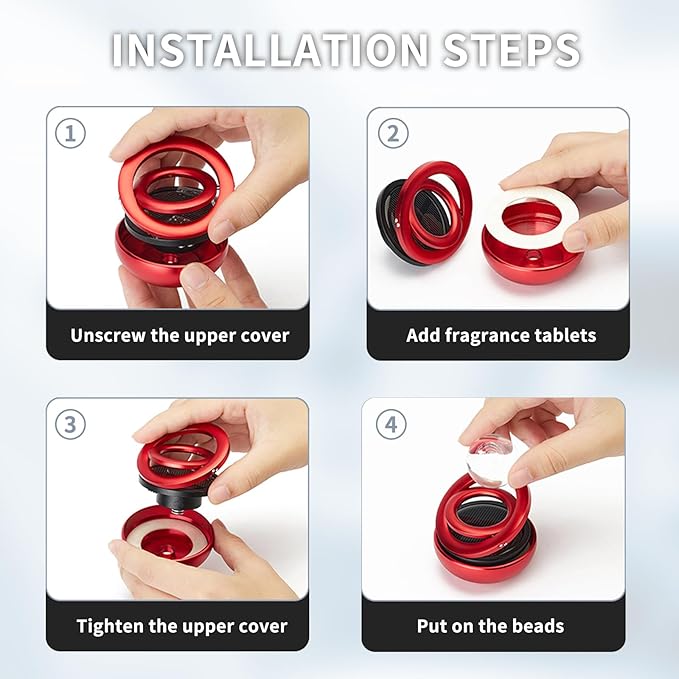 Kwak's Car Air Freshener Solar Energy Rotating Refillable Air Purifier for Car Interior Dashboard Autorotation Decoration Acc