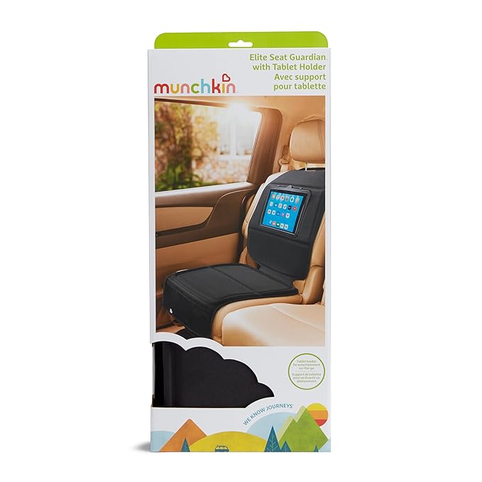Munchkin Car Seat Cover with Tablet Holder for Under Baby Car Seats and Toddler Booster Seats, Elite Seat Guardian Protector,