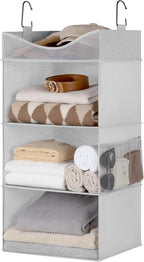 StorageWorks Hanging Closet Organizer, 3-Shelf Hanging Closet Shelves with Top Shelf, 15 ¾"W x 12" D x 31" H, Extra-Large Spa