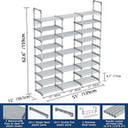 Mavivegue 9 Tiers Tall Shoe Organizer - Vertical Shoe Shelf for 50-55 Pairs, Stackable Racks for Entryway, Closet, Garage - G