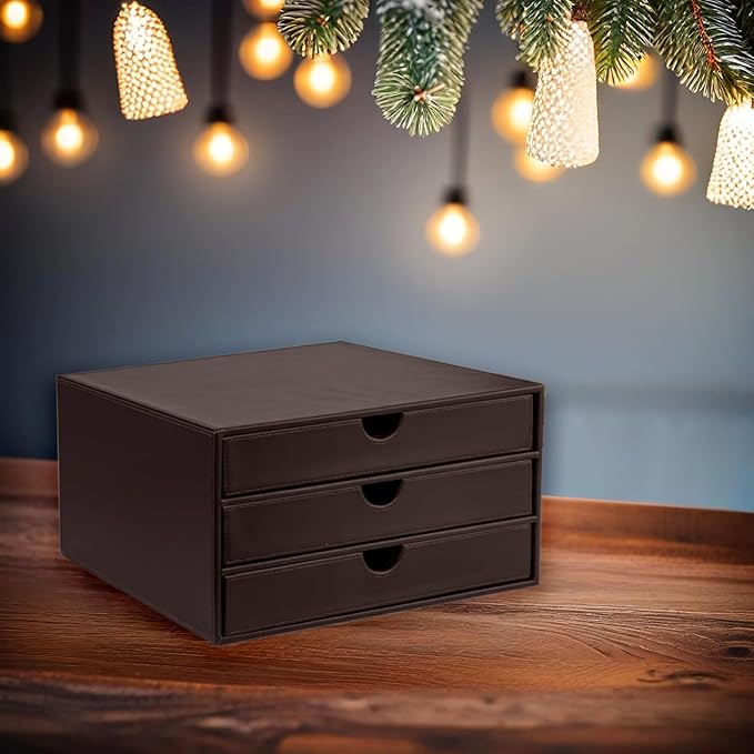 UnionBasic Document Organizer, 3-Drawer File Cabinet Document Storage Box, Office Desktop Filing Organizer, Port Royale