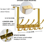 Dseap Over The Door Hook Hanger - Fits 1 3/8" to 1 3/4" Standard Doors | 5 Tri Hooks Heavy Duty Towel/Coat Rack | Door Organi