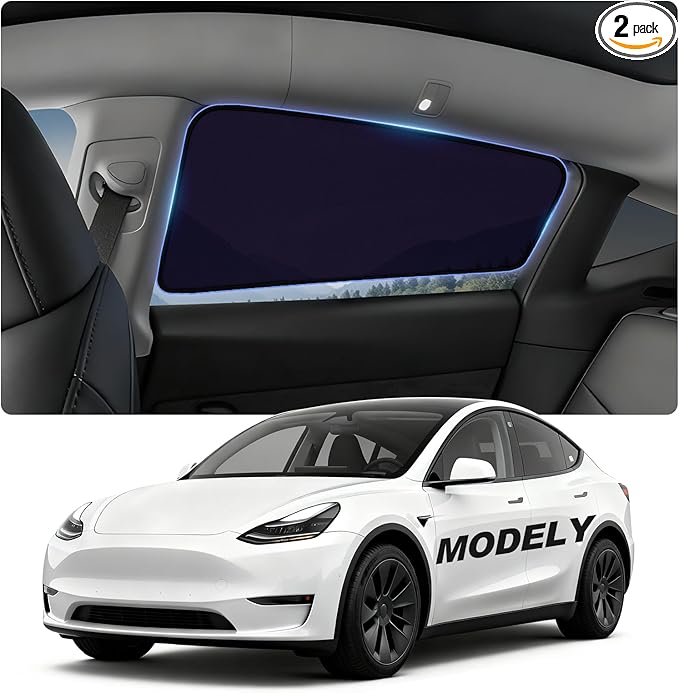 Rear Side Window Sunshade for Tesla Model Y 2020-2024 | Static Cling, Easy Install & Remove, Semi-Transparent Privacy Shade | Not for 2025 2026 Model Y Juniper