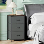 Somdot Dresser for Bedroom with 3 Drawers, Storage Organizer Chest of Drawers with Removable Fabric Bins for Closet Bedside L
