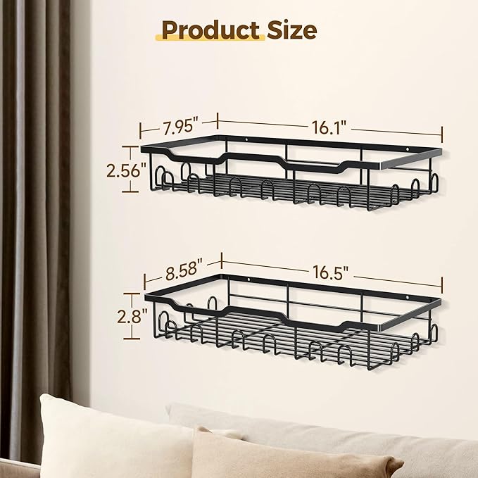 Nicetree Hat Rack for Wall - 2 Pack Metal Hat Organizer for Baseball Caps - Heavy Duty Wall Mounted Baseball Cap Organizer an