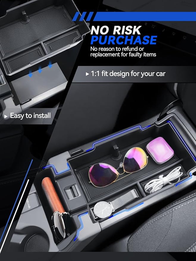for Model 3 Center Console Organizer Armrest Tray Middle Storage Box Insert Container Durable ABS Plastic Accessories 2024 2025
