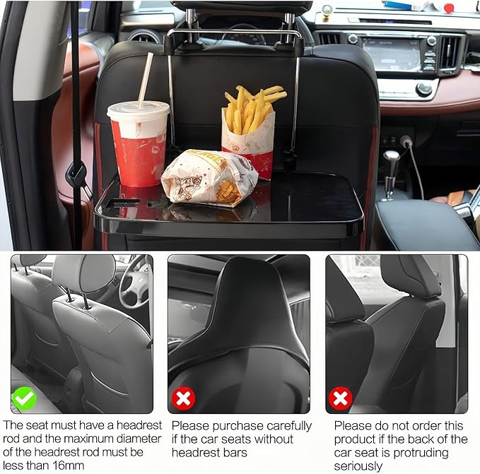 Car Steering Wheel Desk Compatible with Ford F150 F250 F350 F-150 F-250 F-350, Foldable Back Seat Tray Table, Car Steering Wheel Tray for Laptop Eating Writing, Travel Car Accessories,A