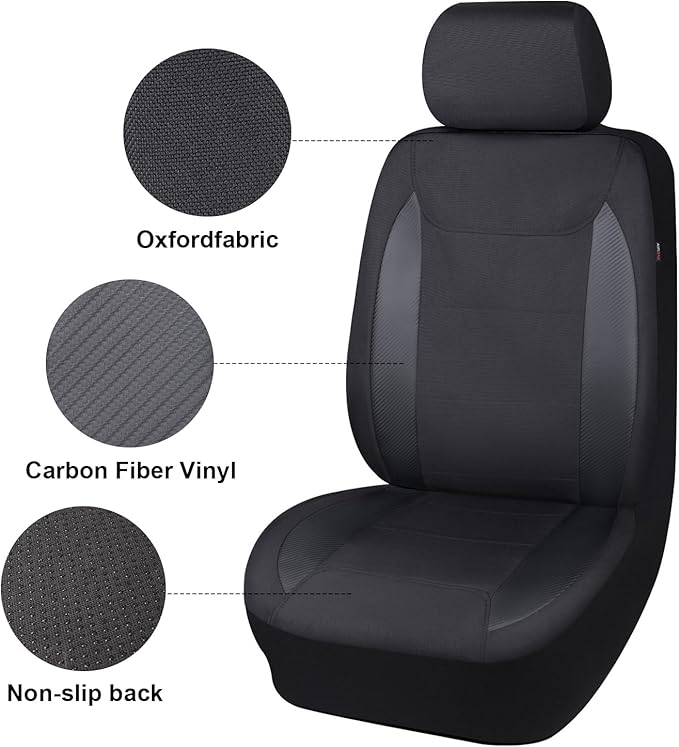 Flying Banner AquaShield Front car seat Covers Set Waterproof Water Resistant arm Rest Compatible Shoulder Seatbelt Compatibl