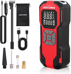 CRAFTSMAN Tire Inflator Portable Air Compressor, Cordless Mini Air Pump for Car Tires with Digital Tire Pressure Gauge, 6000mAh Battery Powered Air Pump, Max Pressure 150 PSI, 12V DC Corded
