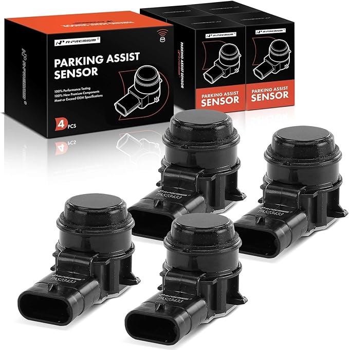 A-Premium 4-PC Reverse Backup Parking Aid Assist Sensor Compatible with Jeep & Chrysler Models - KL Series Cherokee 2019-2023
