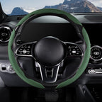 Car Steering Wheel Cover Leather Snap On 3Pcs Set Non-Slip Protector Wrap Steering Wheel Accessories 14.5-15 inch Universal G