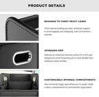 Car Storage Organizer, Waterproof Large Capacity Car Caddy Basket with Metal Handle & Movable Divider, Collapsible Multi-Pocket
