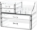 Small Make up Organizers and Storage with 4 Drawers,Clear Skincare Organizers,Cosmetic Storage for Dresser Top Organizer,Bath