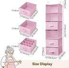 GRANNY SAYS Hanging Closet Organizer 6-Shelf, Separable to 2 Pack 3-Shelf Closet Storage Organizer with 4 Side Pockets, 3 Dif