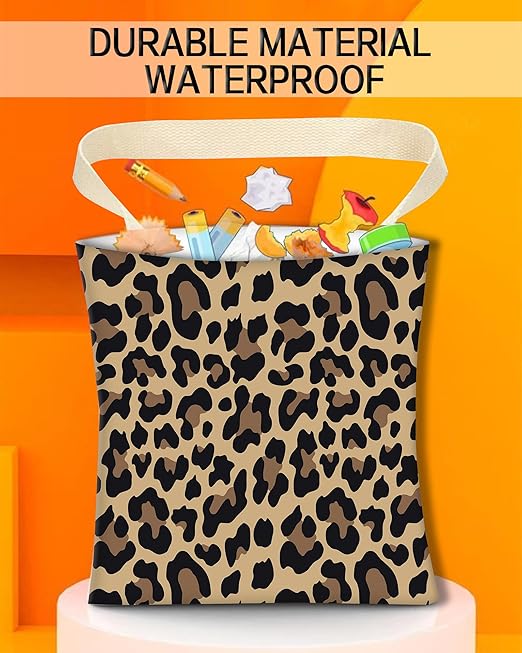 Car Trash Can, Durable Hanging Car Trash Garbage Bag, Cute Automotive Garbage Cans Organizer, Luxury Brown Leopard