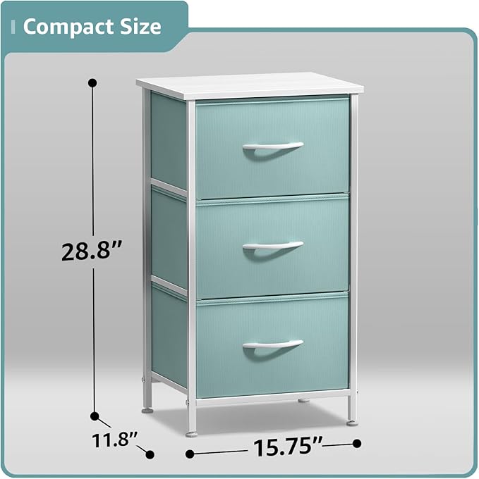 Sorbus Nightstand with 3 Drawers - Bedside Furniture & Accent End Table Chest for Home, Bedroom Accessories, Office, College 