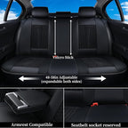 Coverado Car Seat Covers Full Set, 5 Seats Universal Seat Covers for Cars, Breathable Fabric& Faux Leather Auto Seat Cushions