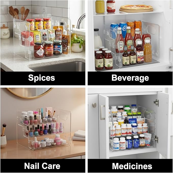 3-Tier Vitamin Storage Organizer, Organizer for Vitamin Bottles And Medicine Bottle, Vitamin Bottle Organizer for Countertop,