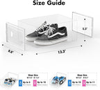 Foluck Shoe Storage Box, 15 Pack Clear Plastic Stackable Shoe Organizer for Closet, Interlocking Design Shoe Container Bins f