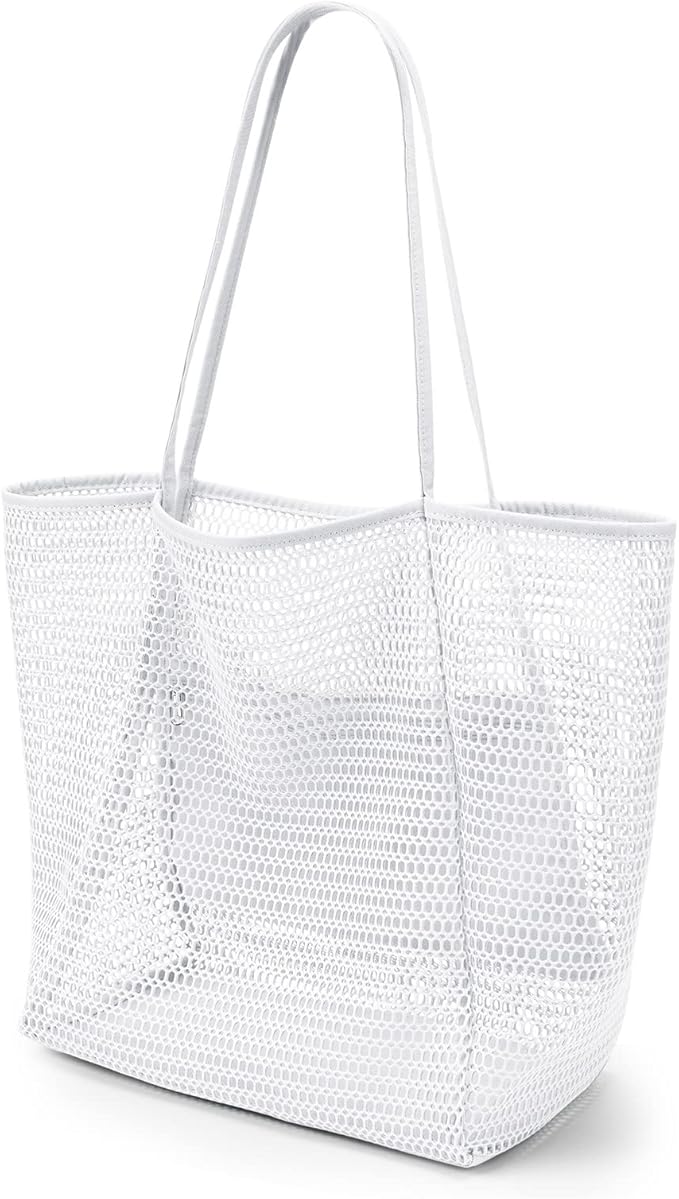 KALIDI BeachNylon Mesh Tote Bag, Casual Tote Bag Hobo Women Foldable MAX 23L Shoulder Bag For Beach Picnic Vacation