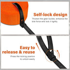 Ratchet Tie Down Straps, 2340lb Break Strength, 4pc 1inch x 16FT Tie Down Strap Set with Padded Handles & Coated S Hook W/Safety Clip, Cargo Strap Tie Down for Motorcycle, Truck (Orange)