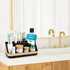 GFWARE Gold Toothbrush Holders for Bathrooms Countertop Organizer - Detachable 7 Slots Electric Toothbrush and Toothpaste Hol