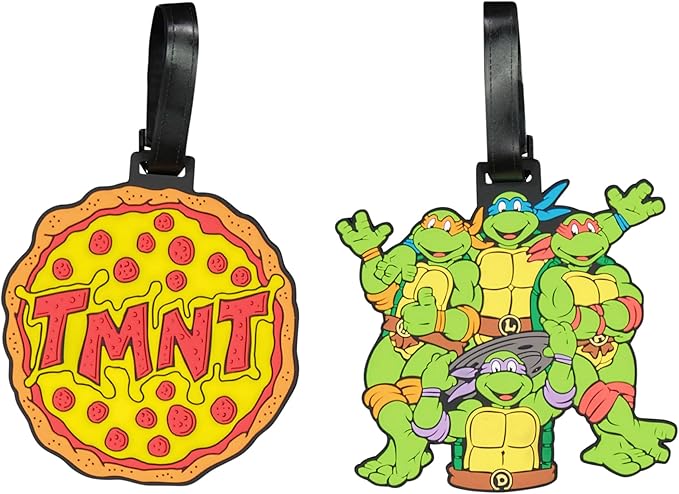 FUL Teenage Mutant Ninja Turtles 2-Piece Suitcase ID Tag Set with Adjustable Straps, Multi, One Size