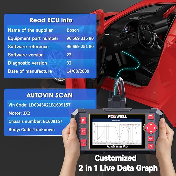 2026 FOXWELL NT604 OBD2 Scanner, Engine/ABS/SRS/Transmission Comprehensive Car Diagnostic Tool, Code Reader for Cars and