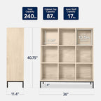 Best Choice Products 9-Cube Bookshelf, 3-Tier Wood Storage Bookcase W/Legs, 11in Shelf Opening, Cube Organizer, Living Room, 