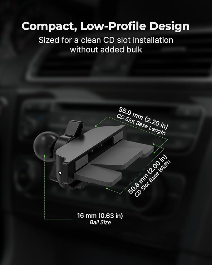 Magsafe Magnetic CD Slot Mount (Version 2.0) Compatible with Compatible with iPhone 14/15/16/17, & iPhone Air, Galaxy, 360° Rotation, Magnetic Car Phone Holder Charger, Fast Charging