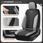 Coverado Leather Car Seat Cover for 2 Seats Front Seat Covers Waterproof Seat Covers 2-Pack Luxury Car Seat Protectors Univer