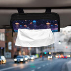 Car Tissue Holder Car Visor Organizer Tissue Box Holder for Car Sun Visor Organizer with Car Vehicle Accessories Essentials Interior for Women Men Purple Jellyfish Clownfish Dolphin