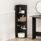 Furinno Reed Corner Shelf, 4-Tier Corner Bookshelf, Book Shelf, Corner Shelves, Storage Rack, for Organization and Storage, H