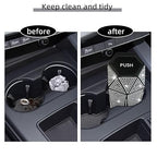 NBTEPEM 2 PCS Bling Car Trash Can with Lid, Bling Car Accessories Trash Bin, Leakproof Auto Garbage Can with 60 Trash Bags, Multipurpose Organizers and Storage for Home, Office (Silver Diamond)