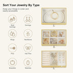 Gifturbo 3 Layer Jewelry Box,Jewelry Holder Organizer with Jewelry Organizer Drawer,Large Jewelry Boxes & Organizer with Velv
