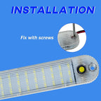 12V Led Interior Light Bar 4 Packs 72Led 6500K White with ON/Off Switch 11Inch 12V 24V for Enclosed Cargo Trailer RV Van Truck Lorry Camper Caravan Motorhome (4Pcs)