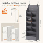 Lifewit 6 Tier Over the Door Shoe Organizer with 11 Large Deep Pockets, Fabric Hanging Shoes Shelf for Closet, Dorm Storage, 