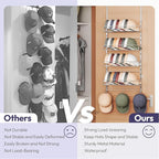 SWTYMIKI Over Door Hat Organizer - 5 Tier Wall Mounted Hat Rack with 4 Adjustable Metal Basket Heights Design and 3 Hooks, Ba