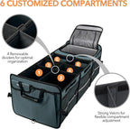 HEYTRIP Large Trunk Organizer With Built-in Leakproof Cooler Bag, 2 Tie-Down Straps, 4 Removable Dividers, Foldable Cover, Buil