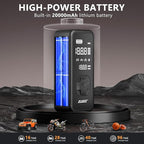 Tire Inflator Portable Air Compressor - 4X Faster Inflation, 150PSI Air Pump for Car Tires with Digital Pressure Gauge/LED Light, Portable Tire Inflator for Car, Moto, Bike, Ball, etc(Black)