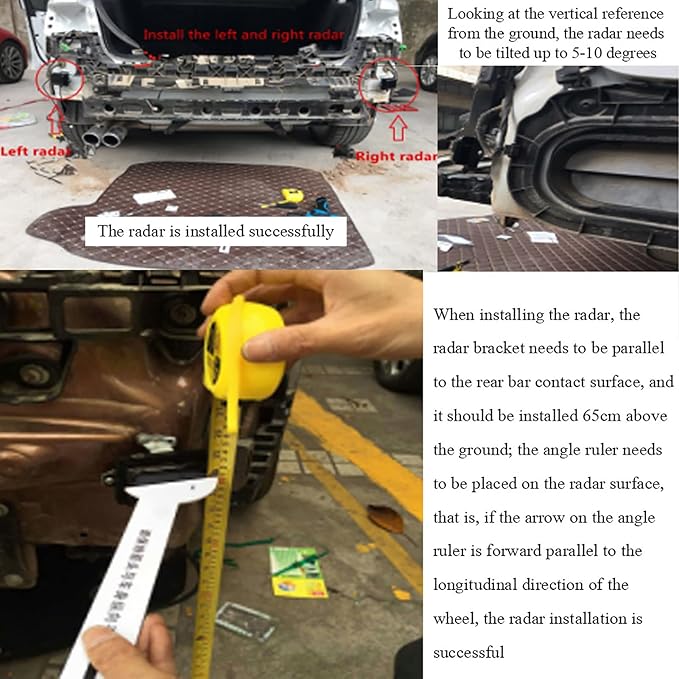 Car Blind Area Detection System, 12V Universal Blind Spot Detection Monitoring System Kit BSD Sensor
