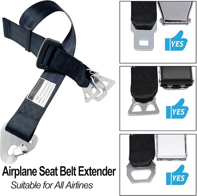 Airplane Seat Belt Extender Seatbelt Extension Adjuster 7-31" for all Airline including Southwest (Three in one)
