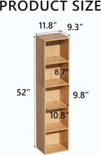 5 Cube Storage Organizer,Wooden 5-Tier Open Shelf Bookshelf,Versatile Storage Cubes for Living Room，Bedroom,Home Office, (Oak