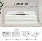Graciadeco Medium 15" 21 Quart Collapsible Stackable Storage Bins with Lids, 5 Packs White Foldable Fabric Closet Storage Box