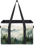 Reusable Grocery Bags Heavy Duty Shopping Bags Foldable Large Tote Bags with Long Handles & Hard Bottom