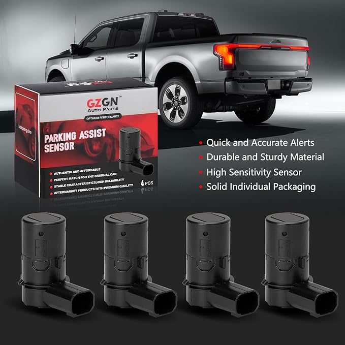 Parking Assist Sensor Compatible with Ford F150 F250 F350 F450 F550 E-150 E-250 Escape Explorer,Lincoln Navigator,Mercury Mariner,4 PCS Reverse Backup Bumper Rear Parking Sensors,OE#3F2Z15K859BA